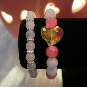 Glass bead bracelets🤍✨